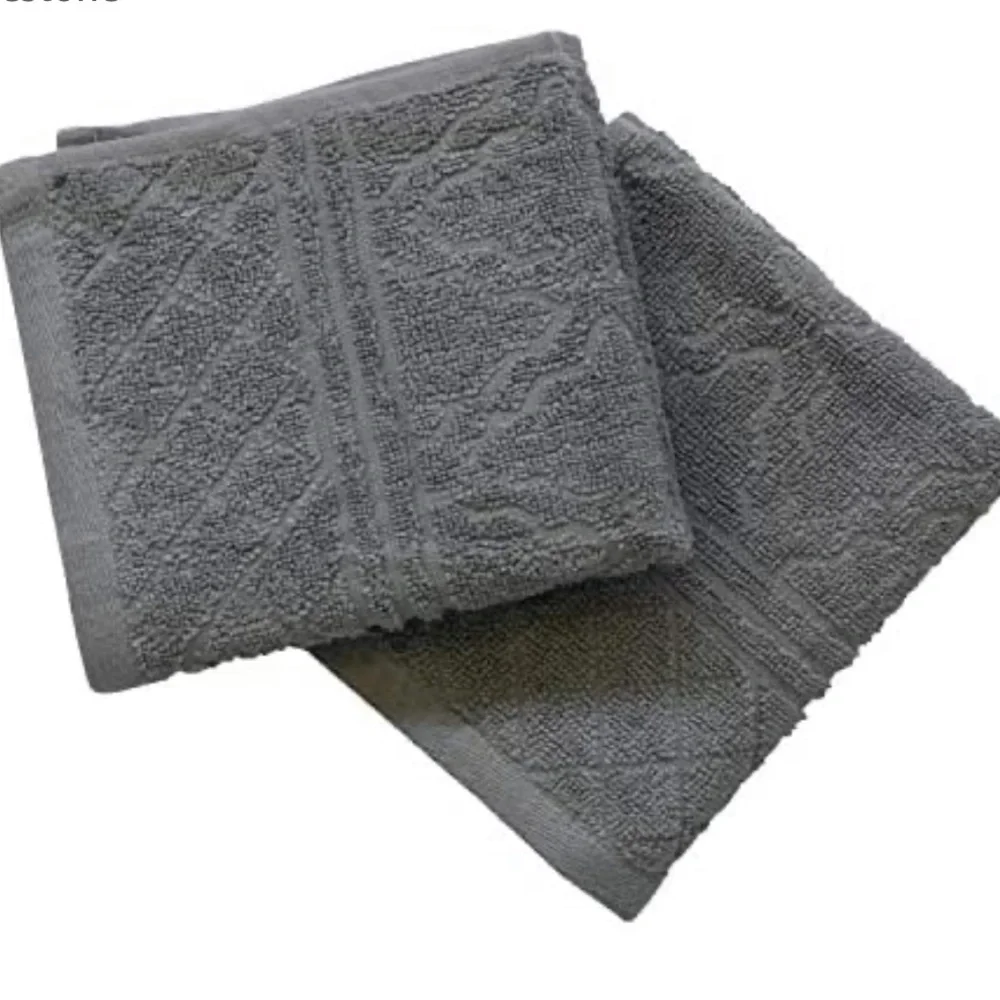 New Peach & Oak Towel Collection Washcloths, Bundle, Tangier Limestone (Grey)